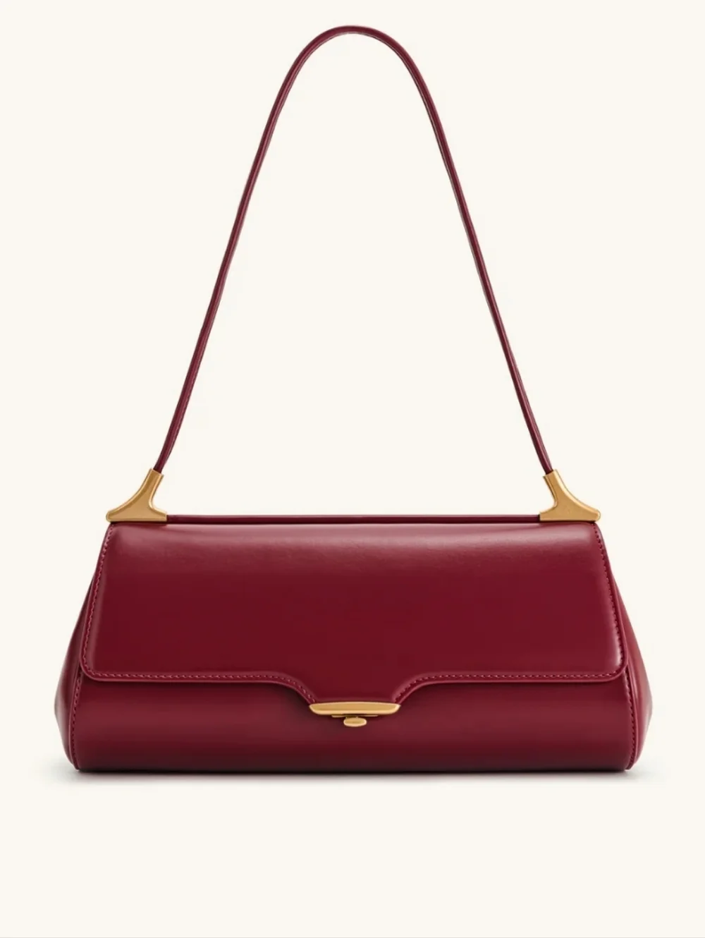 JW PEI ASOS Elegant Burgundy Baguette Shoulder Bag Designer Minimalist Women - Picture 2 of 9
